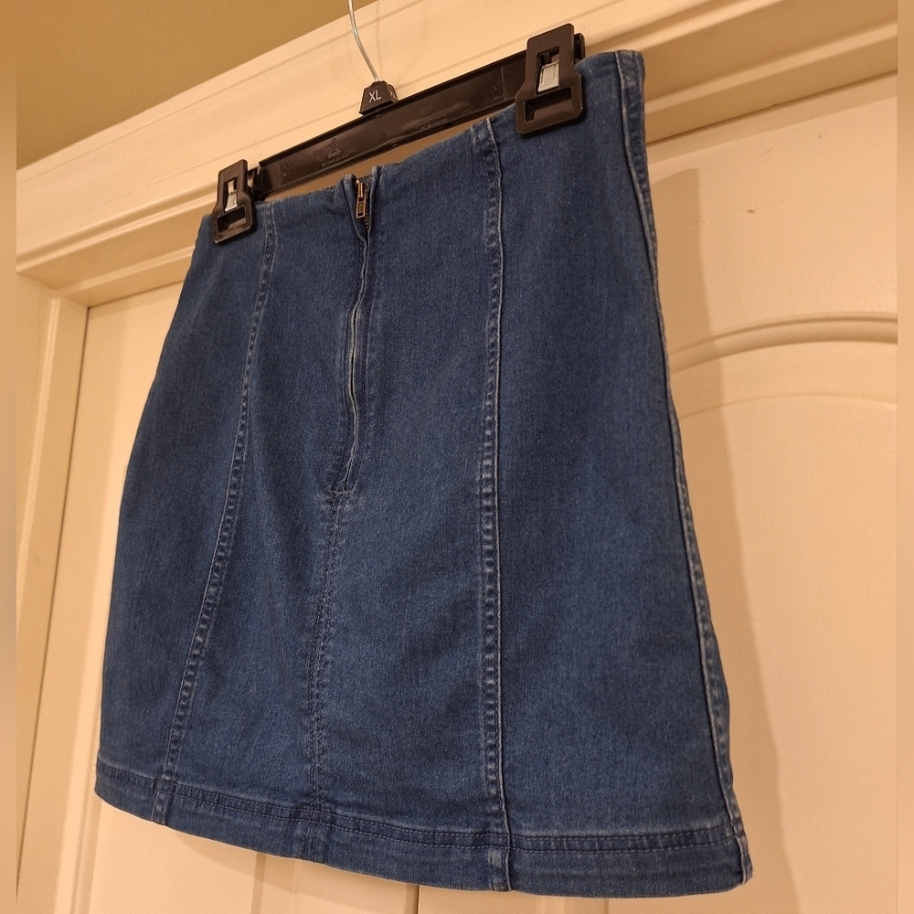 Free People Modern Femme Denim Mini Pencil Skirt - Picture 4 of 7
